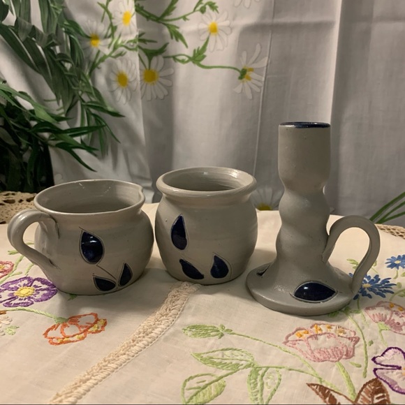 Vintage Other - Williamsburg pottery clayware cream sugar set